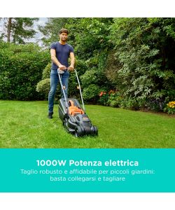 Black+Decker Rasaerba Elettrico 1000W 32cm 3 Altezze