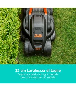 Black+Decker Rasaerba Elettrico 1000W 32cm 3 Altezze