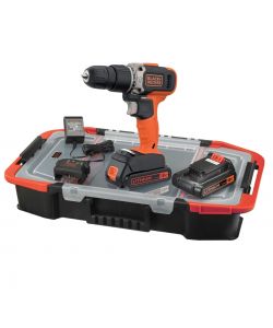 Black+Decker Trapano Avvitatore Percussione 18V con 100 Accessori e Valigetta