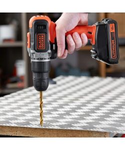 Black+Decker Trapano Avvitatore Percussione 18V con 100 Accessori e Valigetta