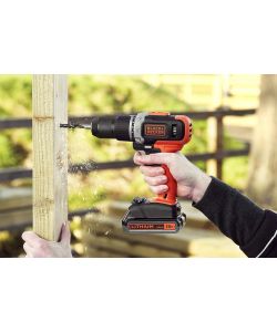 Black+Decker Trapano Avvitatore Percussione 18V con 100 Accessori e Valigetta