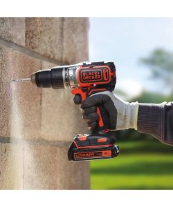 BLACK+DECKER Trapano Avvitatore Percussione 18V con 2 Batterie 2Ah
