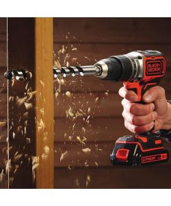BLACK+DECKER Trapano Avvitatore Percussione 18V con 2 Batterie 2Ah