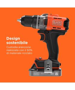 Black+Decker Trapano Avvitatore 18V Arancione con 2 Batterie 2.0Ah