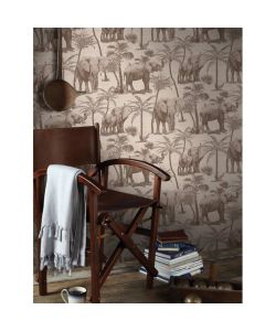 DUTCH WALLCOVERINGS Carta da Parati Elefanti Bosco Antracite