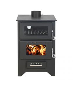 Stufa a legna con forno SILVIA Nera 14,8 Kw