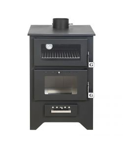 Stufa a legna con forno SILVIA Nera 14,8 Kw