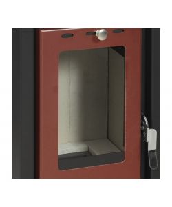 Divina Fire Stufa a Legna Matilde Rossa - 33x38x74 cm - 7,7 kW