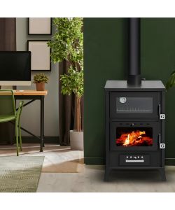 Divina Fire Stufa a Legna con Forno Marika - Nero - 22 kW