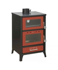 Stufa A Legna Con Forno Marika Rossa 22 Kw L50,5xp58,5xh91,5