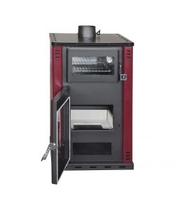 Stufa A Legna Con Forno 27,6Kw Termostufa boiler 38lt Elsa Rossa