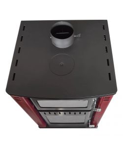 Stufa A Legna Con Forno 27,6Kw Termostufa boiler 38lt Elsa Rossa