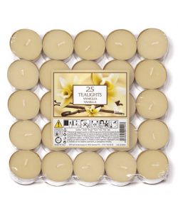 Tealight - Candela profumata vaniglia 25 pezzi per occasioni speciali