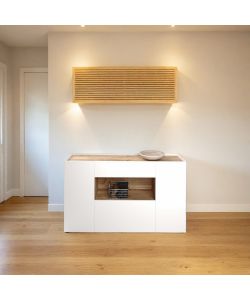 Domo Mea Madia Kitwood Rovere Bianco - 3 Ante e 1 Cassetto - 160x42x93 cm