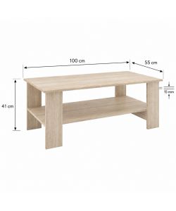 Tavolo da caffè rovere chiaro 41x55x100 cm elegante per zona giorno