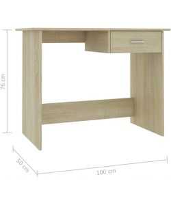 Domo Mea Scrivania Natural Wood con Cassetto - 100x50 cm Elegante