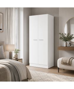 Armadio Doppia Anta Bianco - Design Elegante e Funzionale - 71x51,5x181H cm