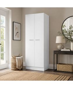 Armadio Doppia Anta Bianco - Design Elegante e Funzionale - 71x51,5x181H cm