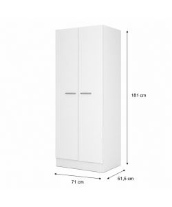 Armadio Doppia Anta Bianco - Design Elegante e Funzionale - 71x51,5x181H cm