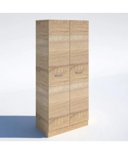 Armadio Natural Wood doppia anta in legno naturale - 71x51.5x181 cm