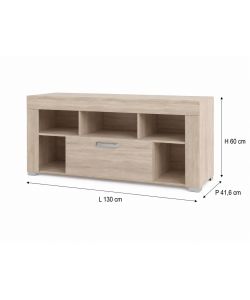 Mobile Porta TV Elegante in Rovere Chiaro - 130x60 cm
