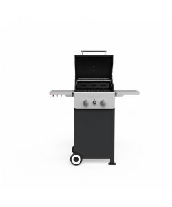 Barbecook - Barbecue a gas nero con tavolini laterali e ruote