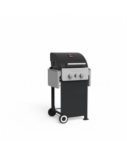 Barbecook - Barbecue a gas nero con tavolini laterali e ruote