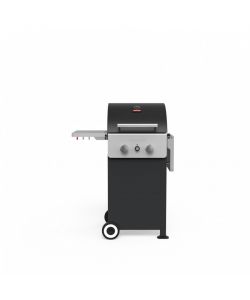 Barbecook - Barbecue a gas nero con tavolini laterali e ruote