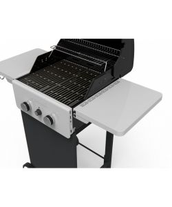Barbecook - Barbecue a gas nero con tavolini laterali e ruote