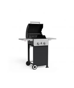 Barbecook - Barbecue a gas nero con tavolini laterali e ruote