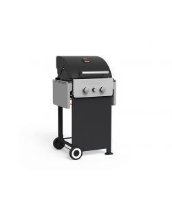 Barbecook - Barbecue a gas nero con tavolini laterali e ruote