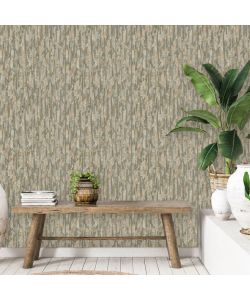 DUTCH WALLCOVERINGS Carta da Parati Phoenix Verde e Beige