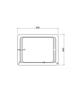 Messina Specchiera Rettangolare Retroilluminata LED 80x60 cm Reversibile