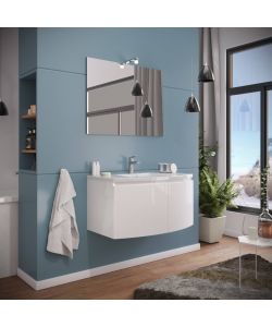 Composizione Bagno sospesa Giulia 80cm Bianco Lucido