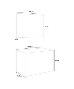 Mobile Bagno Sospeso Iris 100 cm Bianco Opaco con Specchio