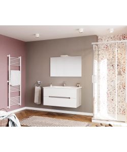 Mobile Bagno Sospeso Iris 100 cm Bianco Opaco con Specchio