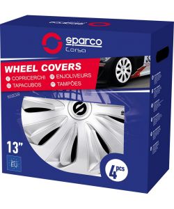 Sicilia set completo copricerchi argento universali auto 13 pollici