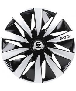 Set 4 copricerchi 15' pollici copriruota auto Lazio SPC1591BKSV nero argento