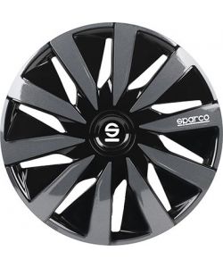 Set 4 copricerchi 14' pollici copriruota auto Lazio SPC1491BKGR nero grigio