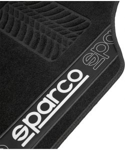 Set 4 tappetini neri per auto Sparco in moquette