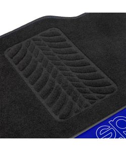 Set 4 tappetini neri e blu per auto Sparco in moquette