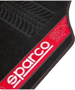 Set 4 tappetini neri per auto Sparco in moquette