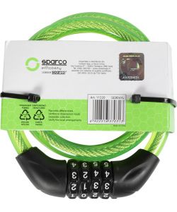 Lucchetto morbido per bici giallo con combinazione Sparco