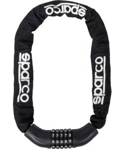Lucchetto a catena per bicicletta nero con combinazione Sparco