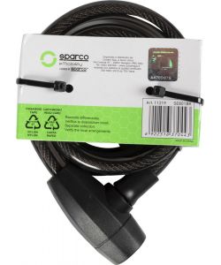 Lucchetto morbido per bicicletta nero con serratura Sparco