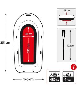 Intex Seahawk 4 Set Gommone con Remi e Pompa 68351NP