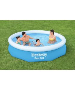 Bestway Piscina gonfiabile tonda Fast Set Blu 305 x 66 cm per esterni