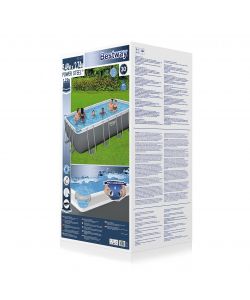 Bestway Piscina Power Steel - Grigio Bianco - 549x274x122 cm