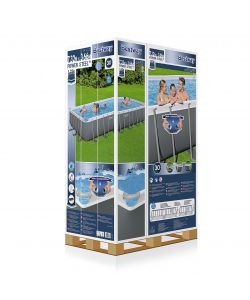 Bestway Piscina Rettangolare Power Steel - Grigio Bianco - 732x366x132 cm