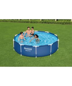 Bestway Piscina Fuoriterra Rotonda Blu Scuro 305x76 cm con Pompa Filtro